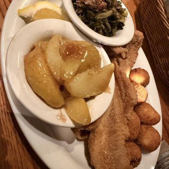 Cracker Barrel Old Country Store - Catfish, hush puppies, turnip greens,Fried Cinnamon Apples - American Near Me - Kenosha, Wisconsin Cracker Barrel Old Country Store - Catfish, hush puppies, turnip greens,Fried Cinnamon Apples - American Near Me - Kenosha, Wisconsin