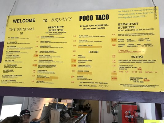 Menu photo 2 Bryan's Poco Taco Ozona, TX Menu photo 2 Bryan's Poco Taco Ozona, TX