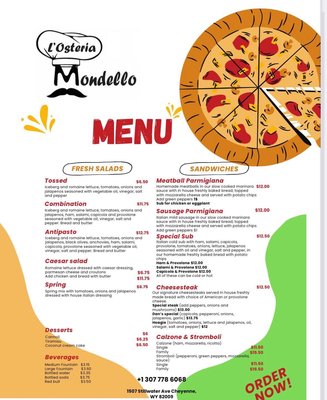 Menu photo 1 L'Osteria Mondello Cheyenne, WY Menu photo 1 L'Osteria Mondello Cheyenne, WY