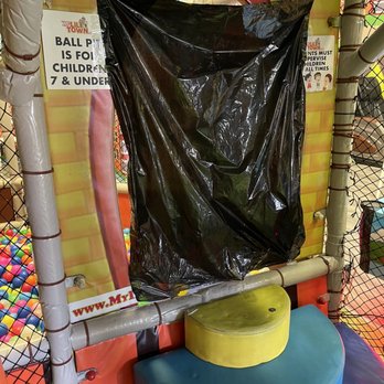My Lil Town - Covered with black trash bag and tap so kids don't go in ball pit area - Indoor Playcenter Near Me - Granada Hills, California