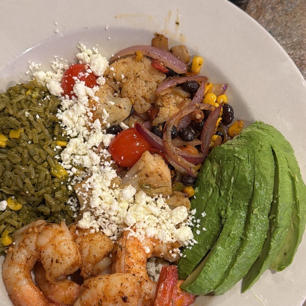 Tavos Mexican Grill - healthy bowl with shrimp. so so so good! - Mexican Near Me - Spring, Texas