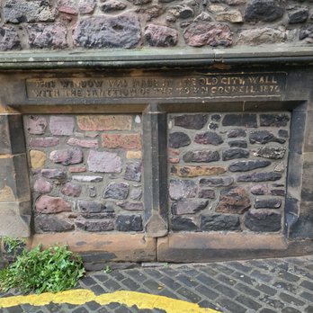 The Vennel Viewpoint Edinburgh Castle - Bricked up window in the Flodden Wall - Local Flavor Near Me - Edinburgh, EDH