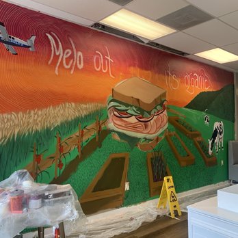 Melos Sandwich & Dessert - New mural painting in progress. - Sandwiches Near Me - Temecula, California Melos Sandwich & Dessert - New mural painting in progress. - Sandwiches Near Me - Temecula, California