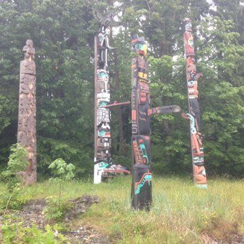 Stanley Park - Left to right: The Beaver Crest Totem Pole, Chief Wakas Totem Pole, Oscar Maltipi Totem Pole, and the Sky Chief Totem Pole - Parks Near Me - Vancouver, British Columbia Stanley Park - Left to right: The Beaver Crest Totem Pole, Chief Wakas Totem Pole, Oscar Maltipi Totem Pole, and the Sky Chief Totem Pole - Parks Near Me - Vancouver, British Columbia
