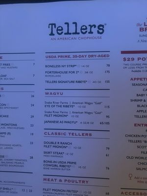 Menu photo 1 Tellers An American Chophouse Islip, NY Menu photo 1 Tellers An American Chophouse Islip, NY