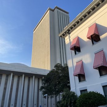 Florida State Capitol - The quaint, old capitol building with the red canopies over the windows sits in the shadow of "Soran's Tower" aka the new capitol building. - Landmarks & Historical Buildings Near Me - Tallahassee, Florida