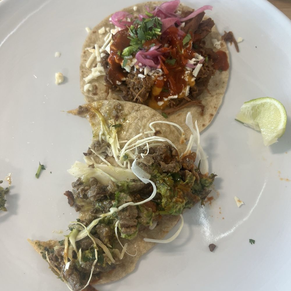 Delicious steak taco with chimichurri Delicious steak taco with chimichurri