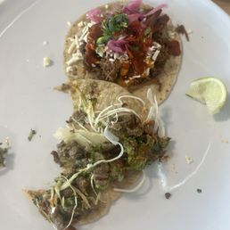Delicious steak taco with chimichurri