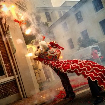 Hawaii Lion Dance Association - Lion eating the fireworks cny 2019 - Performing Arts Near Me - Honolulu, Hawaii