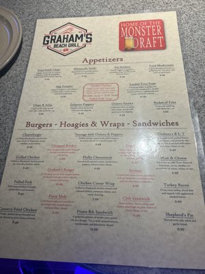 Menu photo 2 Graham's Beach Grill Cocoa Beach, FL