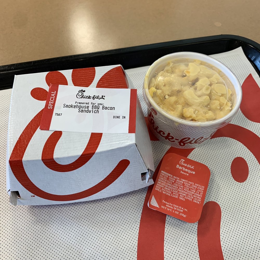 Chick-fil-A - Smokehouse BBQ Bacon sammy w/ NEW mac n cheese for side. - Fast Food Near Me - Irvine, California Chick-fil-A - Smokehouse BBQ Bacon sammy w/ NEW mac n cheese for side. - Fast Food Near Me - Irvine, California