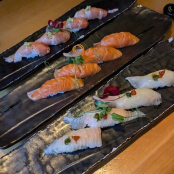 MF Sushi - Salmon, engawa and toro - Sushi Bars Near Me - Houston, Texas