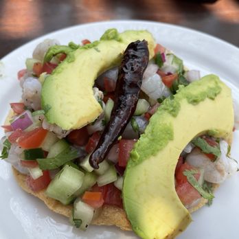La Corriente Cevichería Nais - Shrimp tostada - Seafood Near Me - Tijuana, BCN