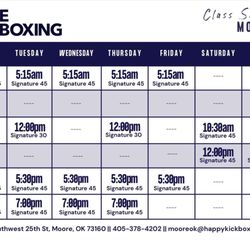 iLoveKickboxing - Moore - 2026 class schedule