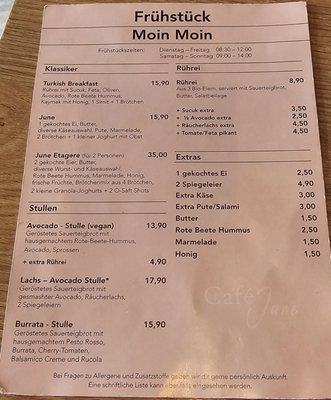 Menu photo 3 Café June Hamburg, HH