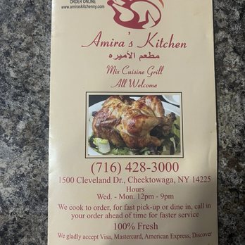 Amira's Kitchen - Menu front - Middle Eastern Near Me - Cheektowaga , New York Amira's Kitchen - Menu front - Middle Eastern Near Me - Cheektowaga , New York