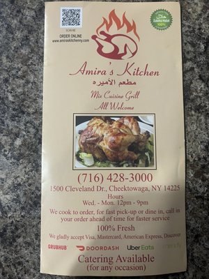 Menu photo 1 Amira's Kitchen Cheektowaga , NY Menu photo 1 Amira's Kitchen Cheektowaga , NY