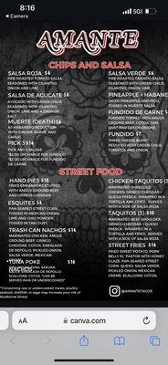 Menu photo 2 Amante Tacos & Spirits Greenville, NC Menu photo 2 Amante Tacos & Spirits Greenville, NC
