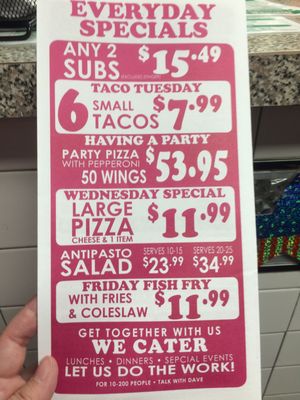 Menu photo 5 Avenue Pizza & Submarine Take Out Buffalo, NY Menu photo 5 Avenue Pizza & Submarine Take Out Buffalo, NY