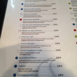 Le Train des Gourmets - Carte des entrées.