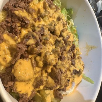 Middle Eats - Steak & Shrimp Bowl (Surf & Turf)* with spicy Dillio sauce - Mediterranean Near Me - Lansing, Michigan