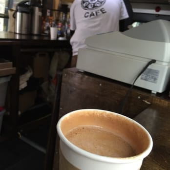 The Jitter Bus - A spectacular mocha, being enjoyed inside the bus!! - Food Trucks Near Me
