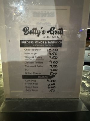 Menu photo 1 Betty's Grill Nashville, TN Menu photo 1 Betty's Grill Nashville, TN