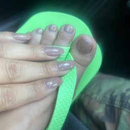 Toes & gel mani and pedi with acrylic removed and gel toes removed and replaced!