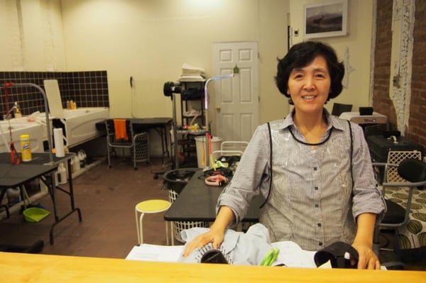 Ellen at the grooming shop