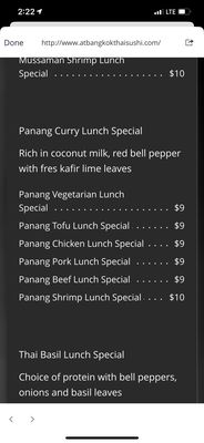 Menu photo 2 BANGKOK Thai & Sushi Restaurant Algonquin, IL