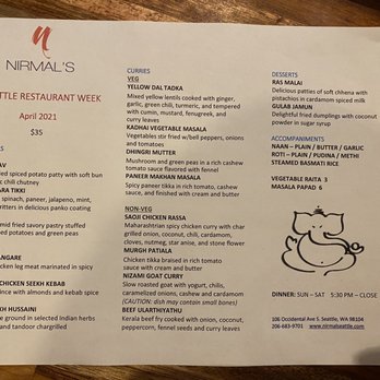 Nirmal's - Menu - Indian Near Me - Seattle, Washington Nirmal's - Menu - Indian Near Me - Seattle, Washington