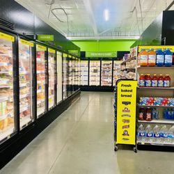 DG Market - Huge grocery section, biggest moi has ever seen in any DG.