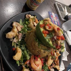 Peppers Bistro - Stuffed avocado with seafood and mofongo. This was so good.