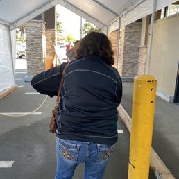 Waiting in line.