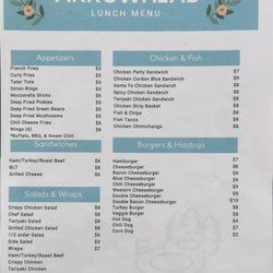 Arrowhead Golf Course - Menu 22AUG22
