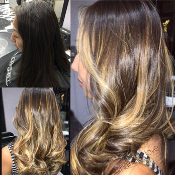 Dark Brown Hair To Medium Bolonde Hair Balayage Lightening Yelp