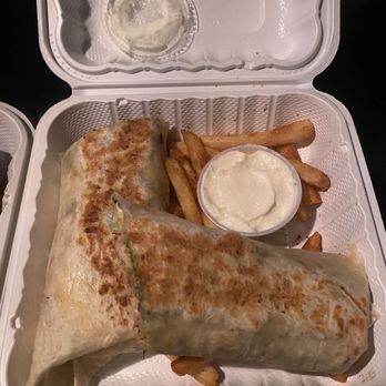 Taza Grill - Chicken shawarma wrap (comes with fries). - Middle Eastern Near Me - East Lyme, Connecticut