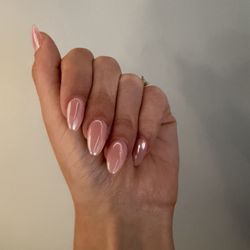 Gel x set with chrome