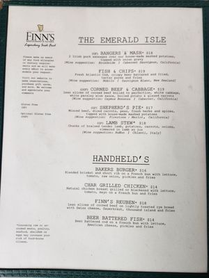 Menu photo 5 Finn's Restaurant & Tavern Knoxville, TN