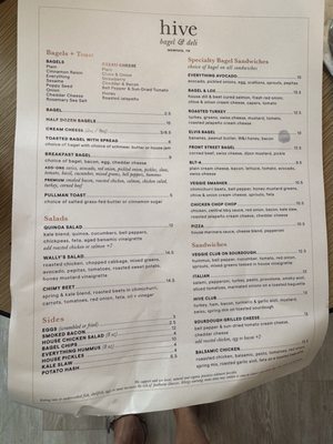 Menu photo 1 Hive Bagel & Deli Memphis, TN Menu photo 1 Hive Bagel & Deli Memphis, TN