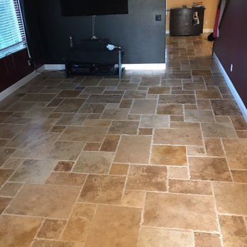 KRL Tile Installations - New Travertine Stone Floor - Tiling Near Me - Murrieta, California
