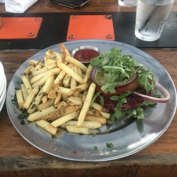 Eureka! - The bun isn't vegan so I had to go bun-less (I don't mind at all! Look at all those greens) - Burgers Near Me - Claremont, California Eureka! - The bun isn't vegan so I had to go bun-less (I don't mind at all! Look at all those greens) - Burgers Near Me - Claremont, California