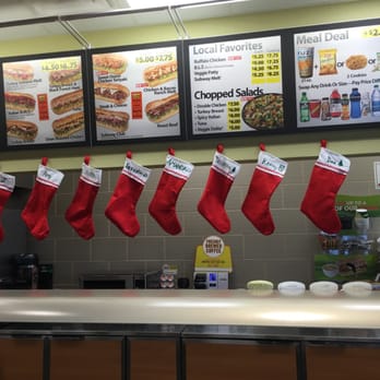 Subway - stockings hanging from the counter of a subway restaurant - Sandwiches Near Me - Garland, Texas Subway - stockings hanging from the counter of a subway restaurant - Sandwiches Near Me - Garland, Texas