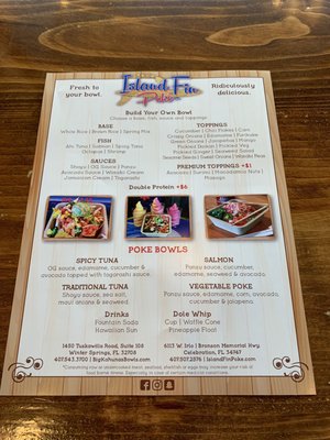 Menu photo 2 Island Fin Poke Winter Springs, FL Menu photo 2 Island Fin Poke Winter Springs, FL