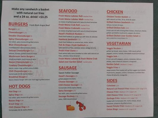 Menu photo 1 Hazel's Take Out Rockland, ME Menu photo 1 Hazel's Take Out Rockland, ME