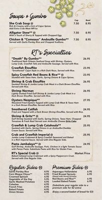 Menu photo 1 RT's Restaurant Alexandria, VA Menu photo 1 RT's Restaurant Alexandria, VA