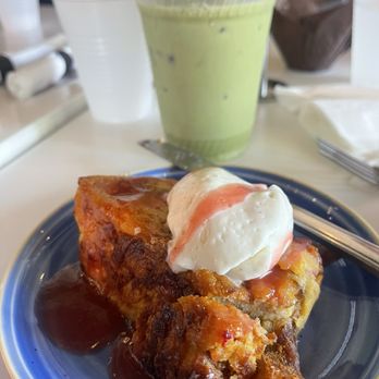 EastBrew Cafe and Bakery - Bread pudding desert and matcha - Cafes Near Me - Eastvale, California EastBrew Cafe and Bakery - Bread pudding desert and matcha - Cafes Near Me - Eastvale, California