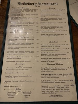 Menu photo 2 Heidelberg Restaurant New York, NY Menu photo 2 Heidelberg Restaurant New York, NY