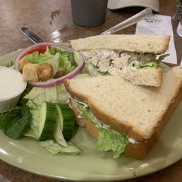 Chicken salad sandwich with a side salad $8.89. Chicken salad sandwich with a side salad $8.89.