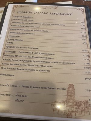 Menu photo 1 Amaron Italian Restaurant Sandusky, OH Menu photo 1 Amaron Italian Restaurant Sandusky, OH